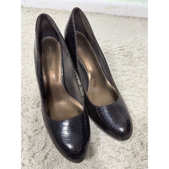 Christian Siriano Women's Brown Snake Embossed Stiletto Platform Heels Size 13 - Picture 5 of 14